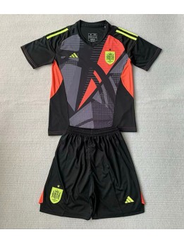 Billige Spania Keeper Bortedraktsett Barn EM 2024 Kortermet (+ Korte bukser)